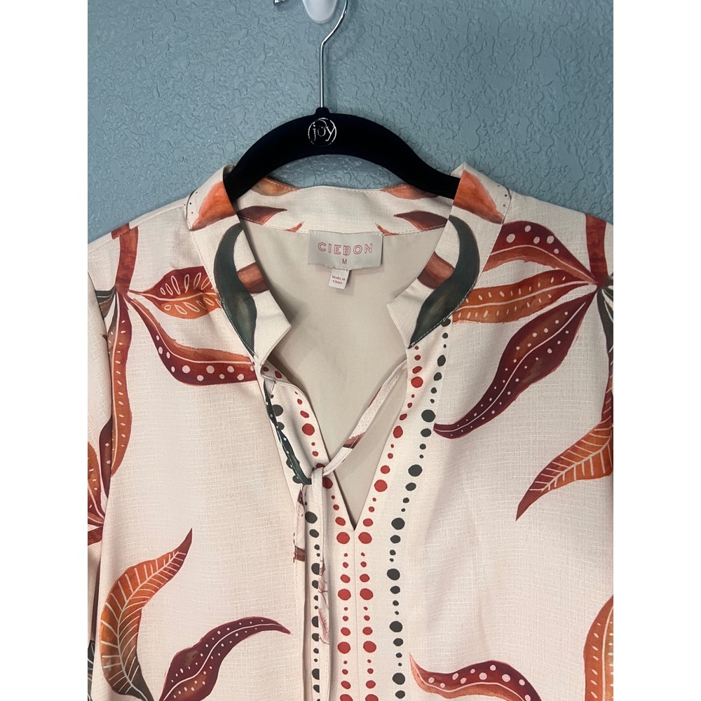 Ciebon Womens Pomegranate Palm Tree Tunic Dress Cream Orange D5788-R2545 Medium - Picture 5 of 16